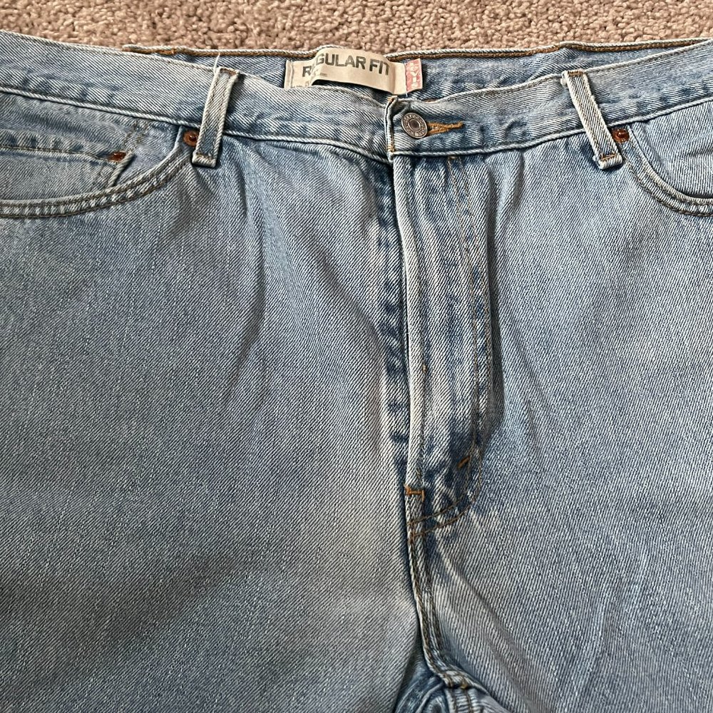 Levi's Strauss & Co 505 Regular Fit Jeans Straight Light Blue Jeans - Picture 4 of 8